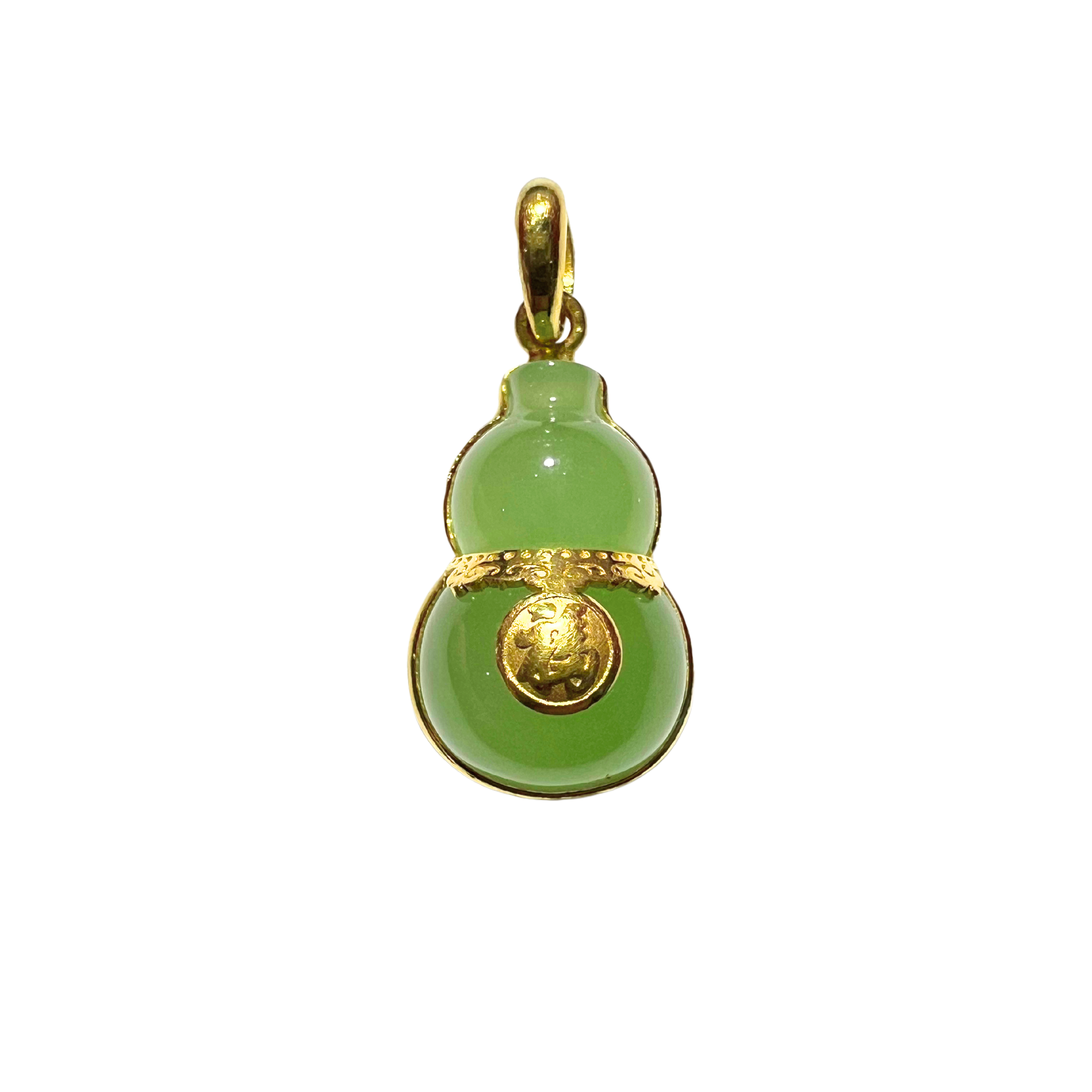 24K Hetian Jade Pendant (Calabash)