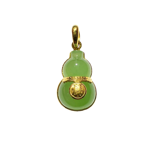 24K Hetian Jade Pendant (Calabash)