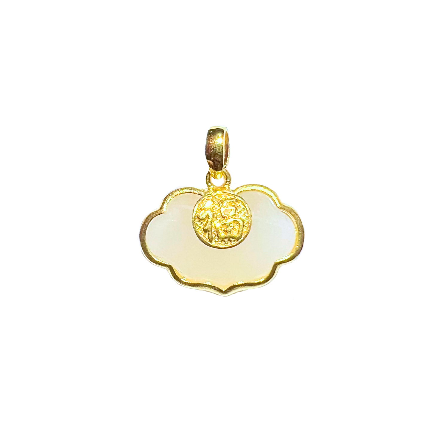 24K Hetian Jade Pendant (Auspicious Cloud)