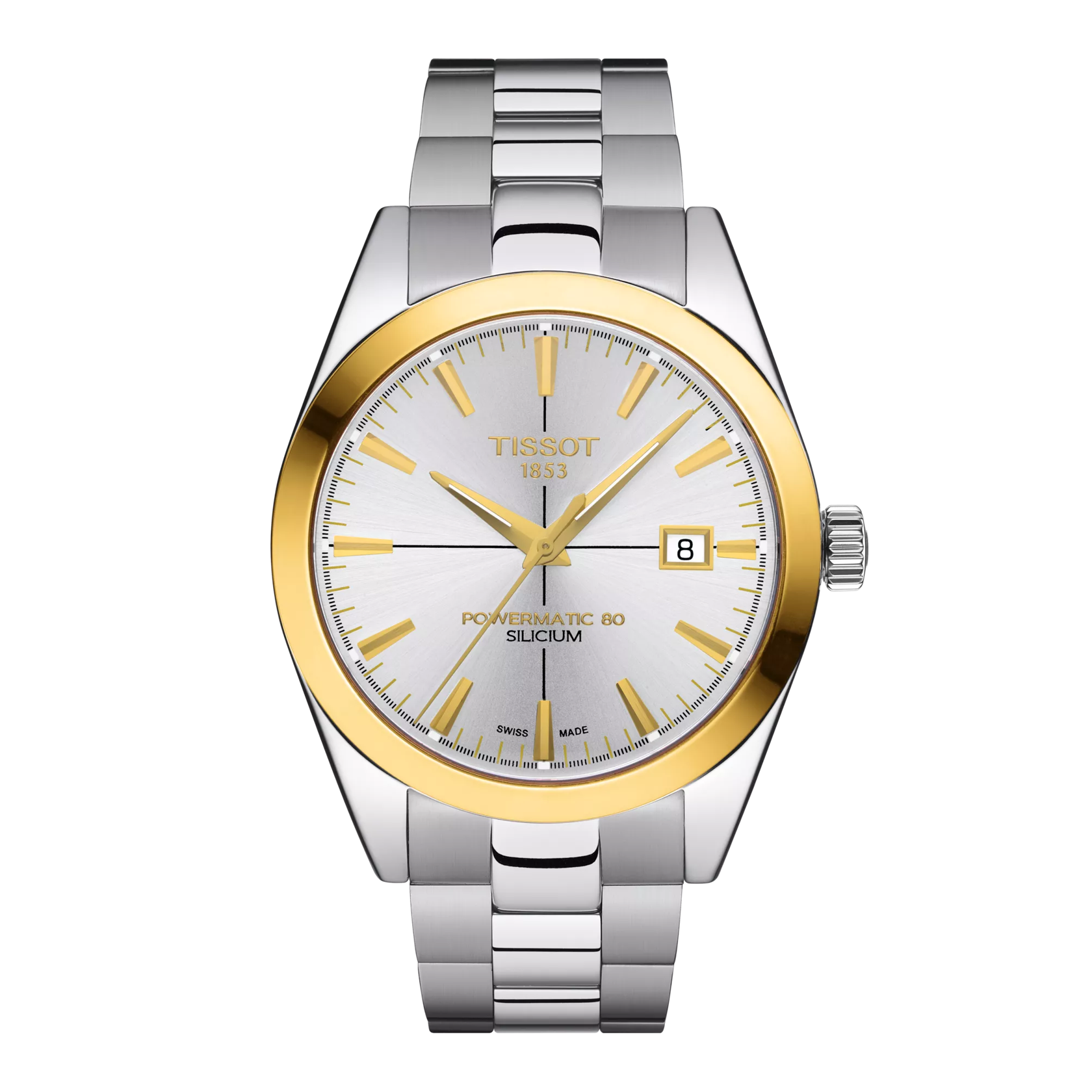 TISSOT GENTLEMAN POWERMATIC 80 SILICIUM SOLID 18K GOLD BEZEL T9274074103101