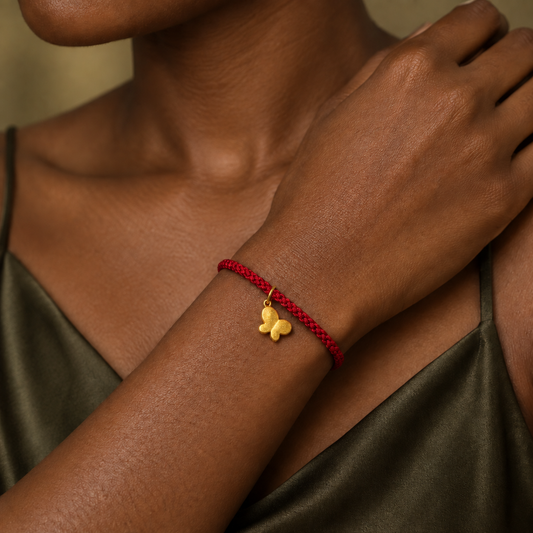 24K Gold Butterfly Charm Bracelet