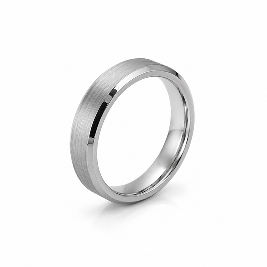 4mm Tungsten Wedding Ring Band in White