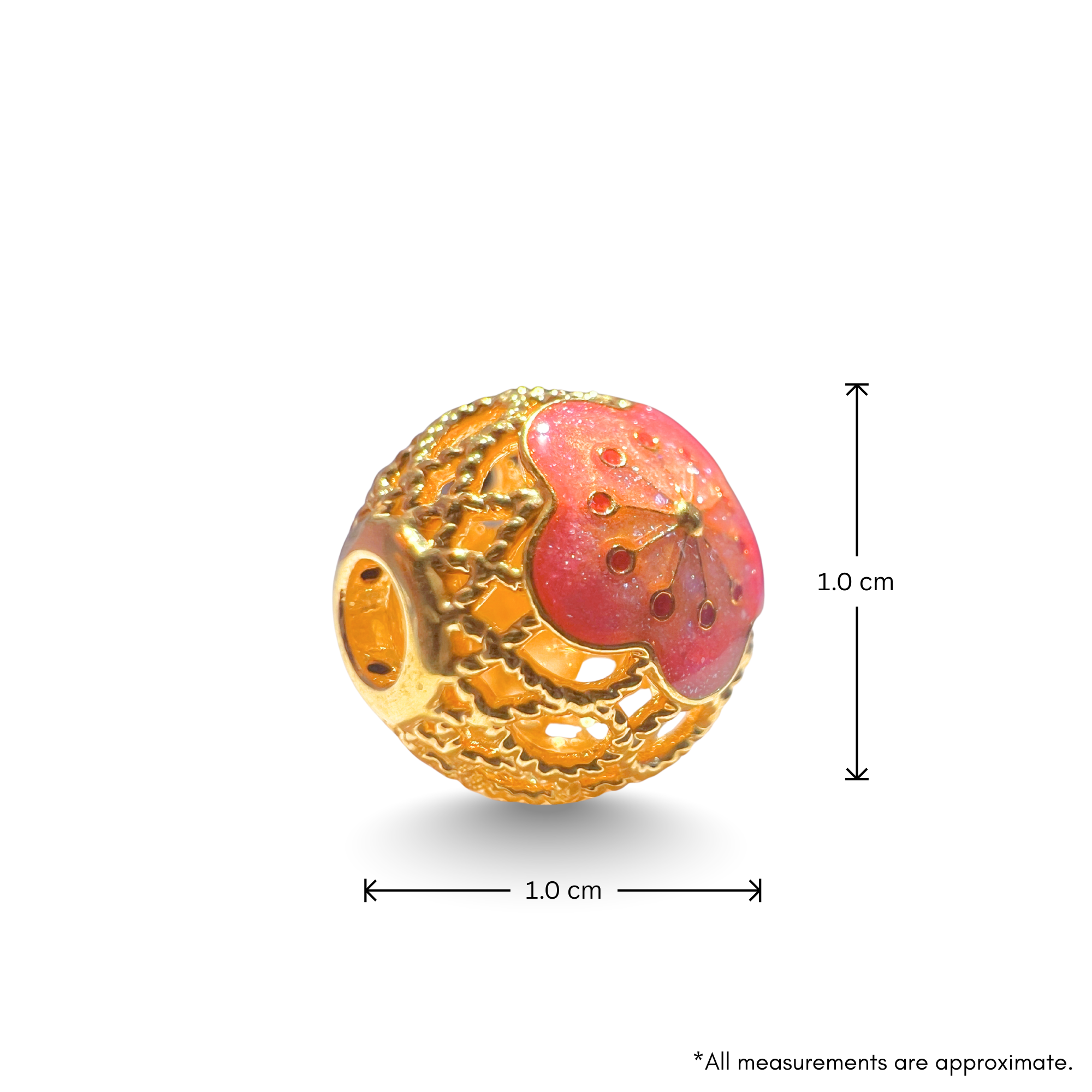 24K Gold Floral Blossom Bead Charm