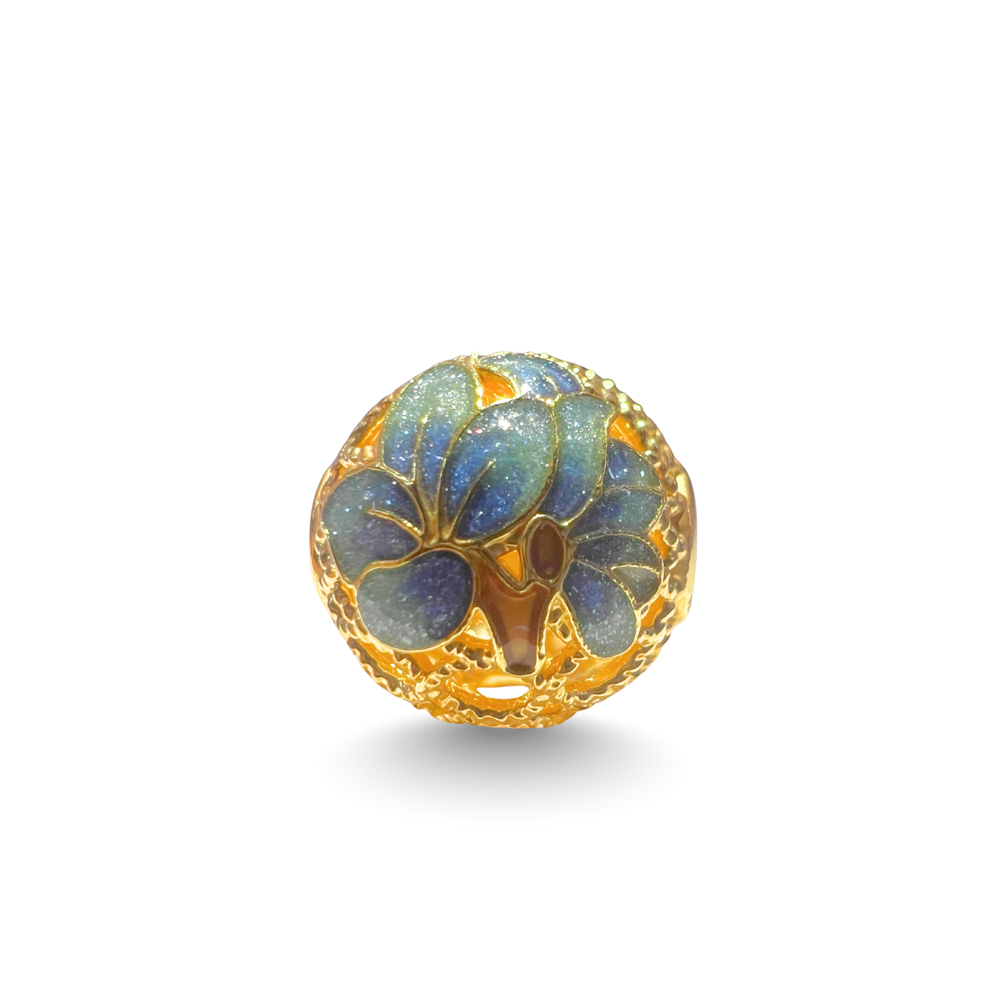 24K Gold Floral Bead Charm