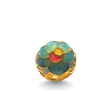 24K Gold Floral Bead Charm