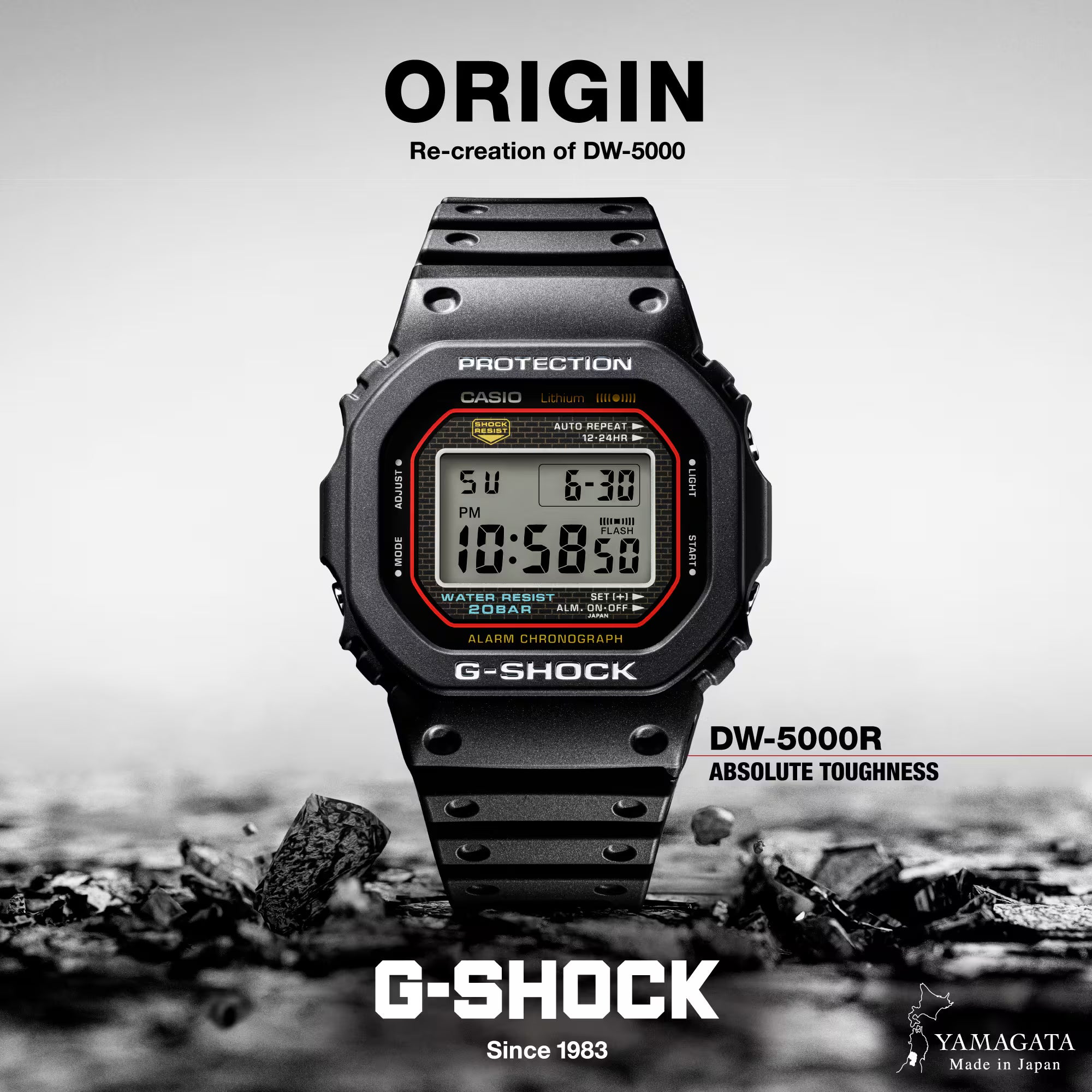 CASIO  G-SHOCK DIGITAL 5000 SERIES DW-5000R-1ACR