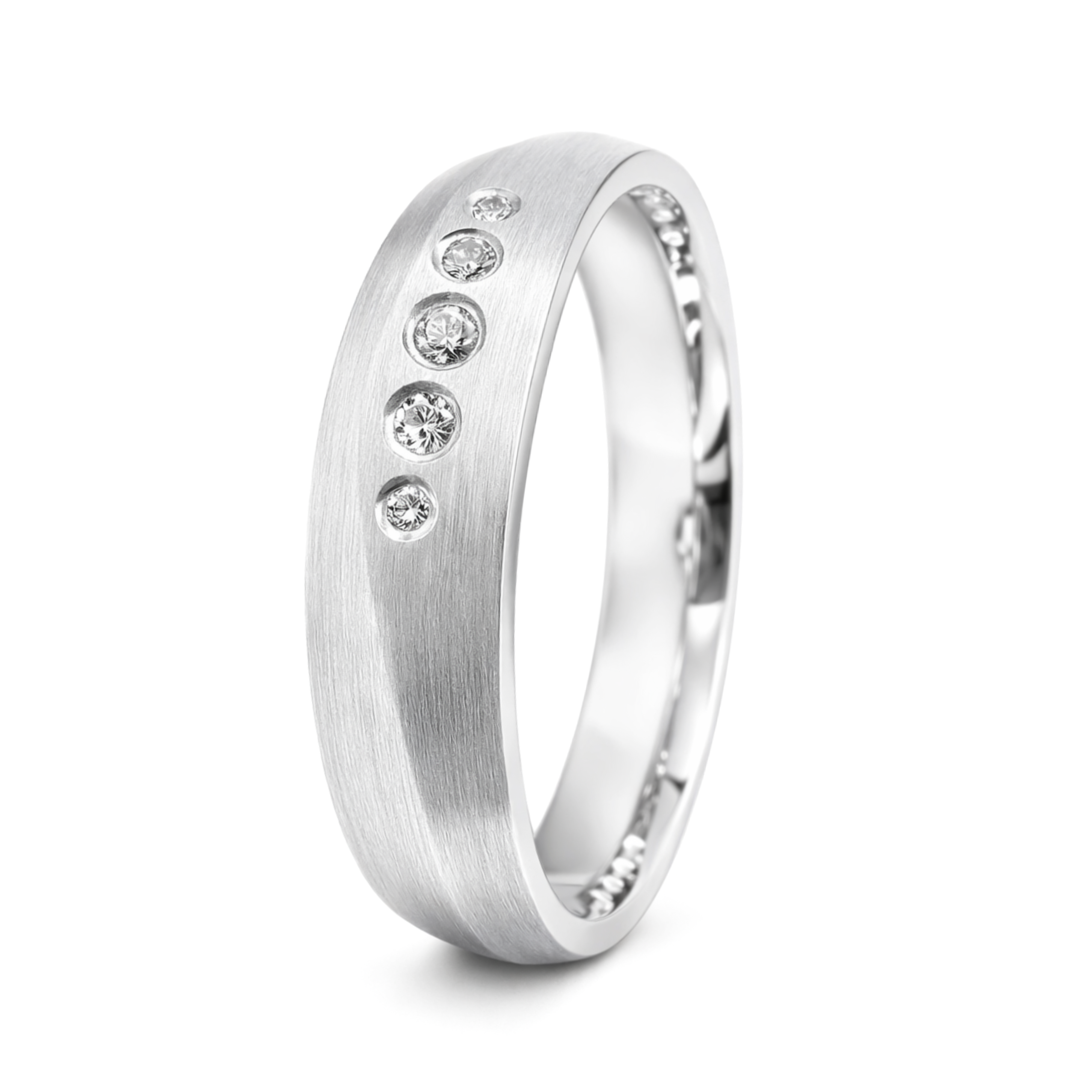 Modern Bezel Diamond Line Ring
