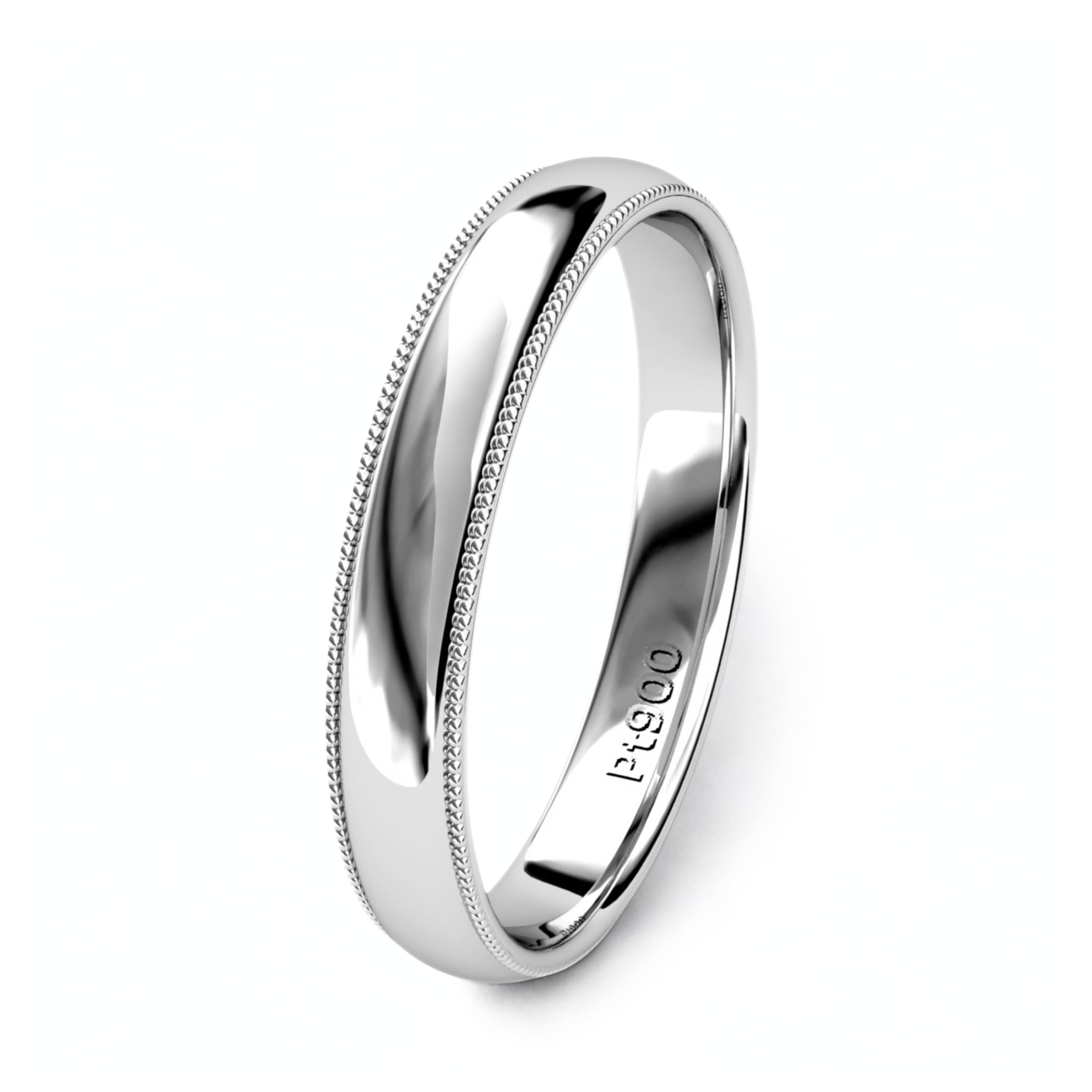 KIKO JAPAN MILGRAIN WEDDING BAND IN PLATINUM (3.5mm)