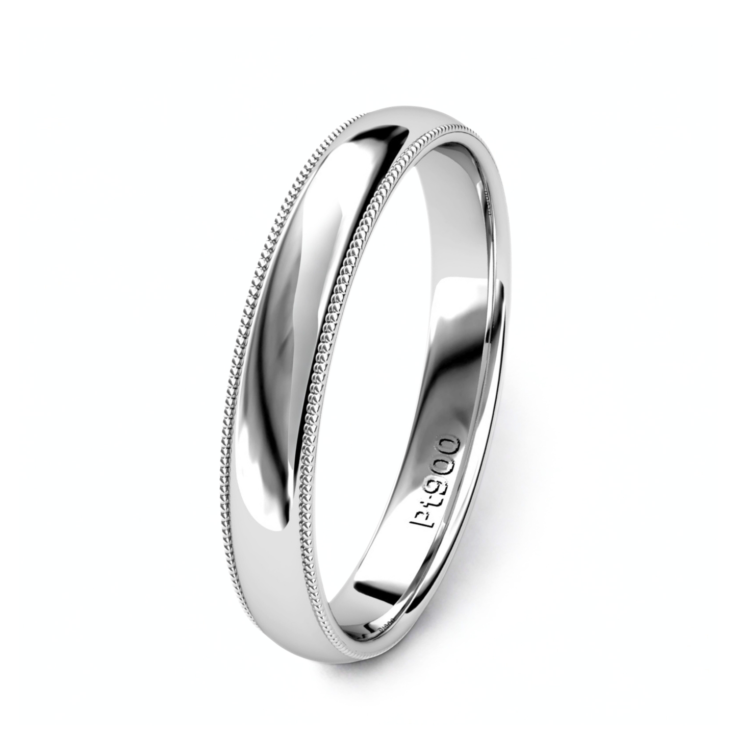 KIKO JAPAN MILGRAIN WEDDING BAND IN PLATINUM (3.5mm)