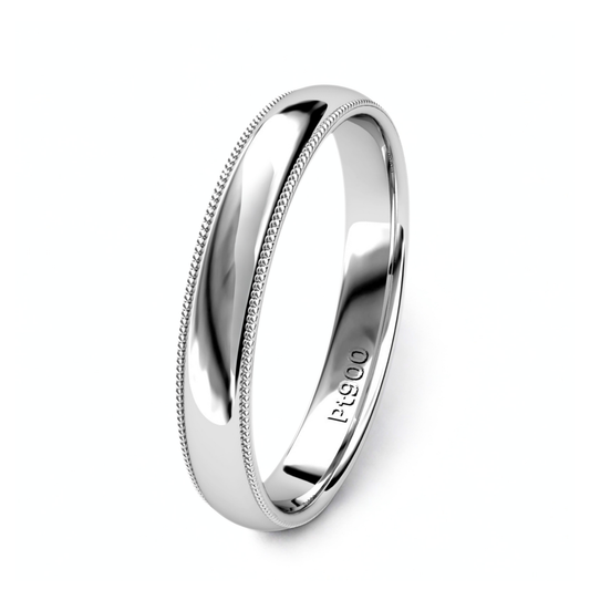 KIKO JAPAN MILGRAIN WEDDING BAND IN PLATINUM (3.5mm)