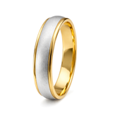 Two-Tone Gold Satin Finish Wedding Band