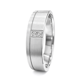 Satin Groove Diamond Band Ring