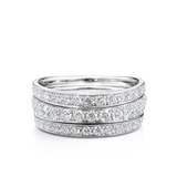 White Gold Triple Diamond Eternity Band Ring