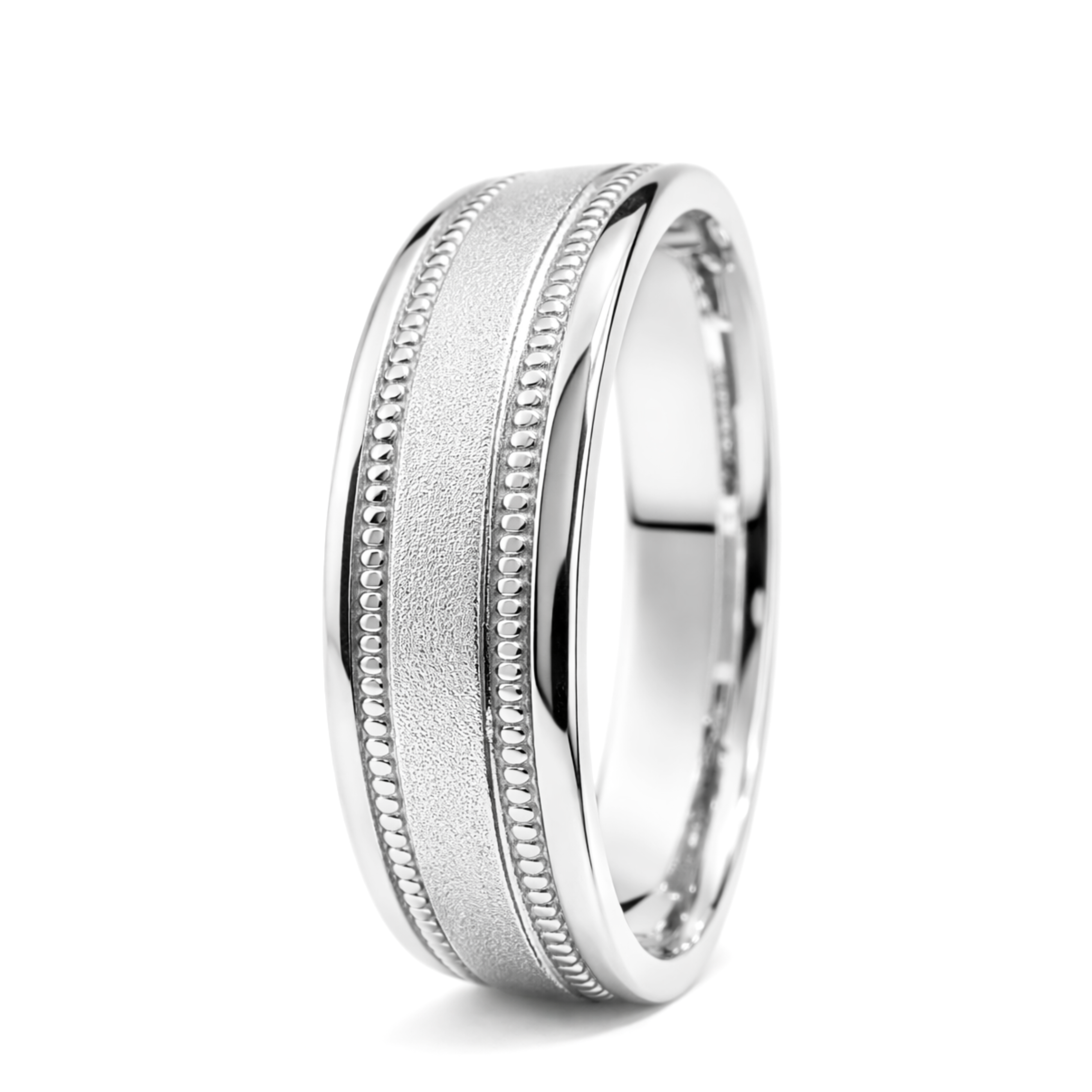 White Gold Timeless Milgrain Wedding Ring