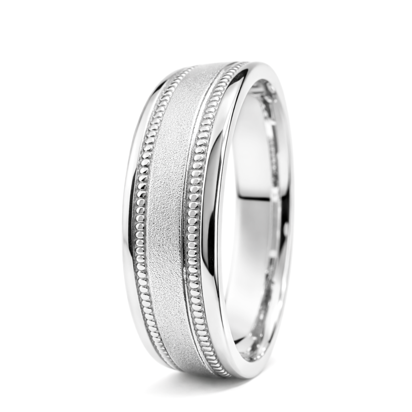White Gold Timeless Milgrain Wedding Ring