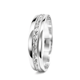 White Gold Carved Design Wedding Ring