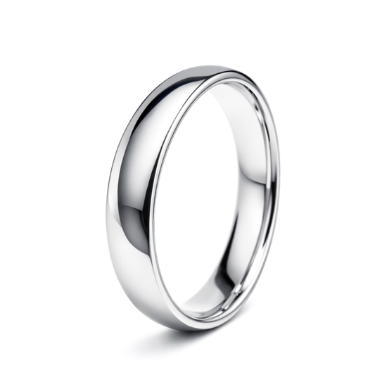 White Gold Traditional Comfort Fit Wedding Band Ring