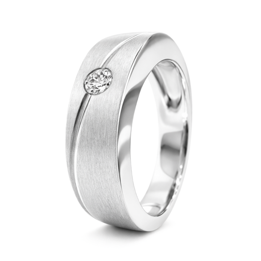 Minimalist Diamond Curve Band