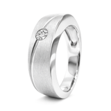 Minimalist Diamond Curve Band