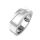 Minimalist Diamond Curve Band