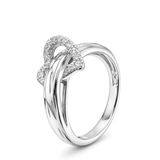 White Gold Heart Pavé Diamond Ring