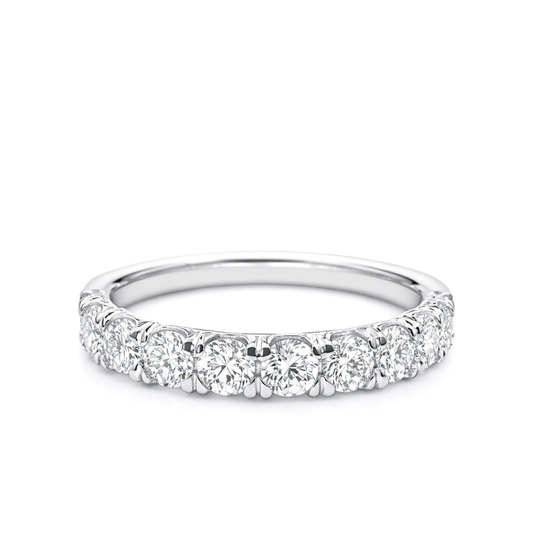Round Brilliant Diamond Platinum Eternity Style Wedding Band Ring