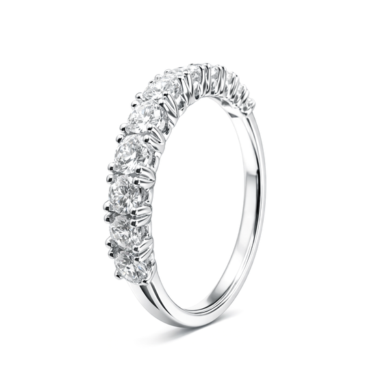 White Gold Round Diamond Eternity Style Wedding Band Ring