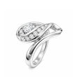 White Gold Swirl Diamond Engagement Ring