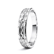 White Gold Diamond-Cut Pattern Wedding Ring