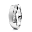 White Gold Brushed Diamond Row Wedding Ring