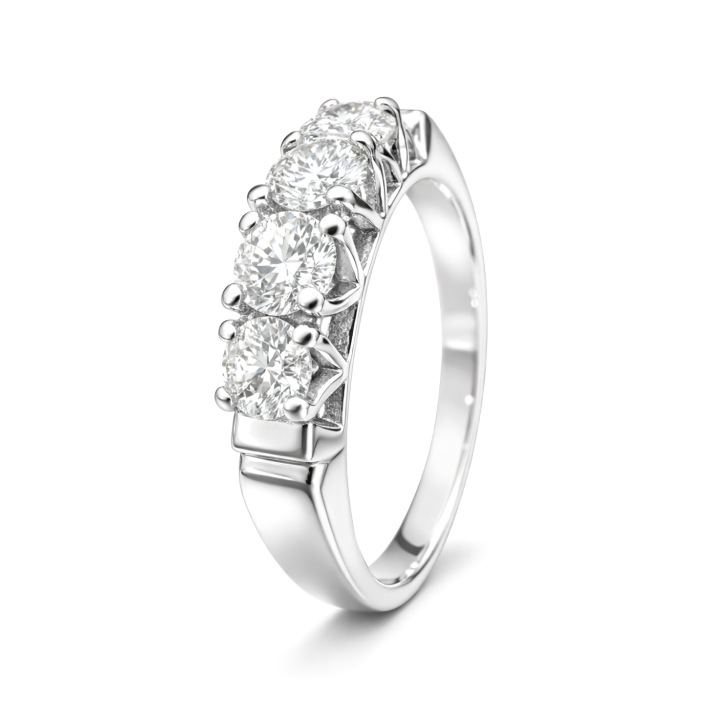 White Gold Round Brilliant Four-Stone Wedding Ring