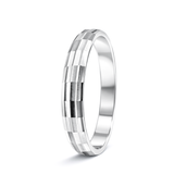 White Gold Faceted Wedding Band