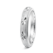 White Gold Vintage Milgrain Wedding Band Ring
