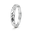 White Gold Chevron Pattern Wedding Band
