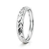 White Gold Chevron Pattern Wedding Band