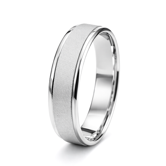 Fine Line Texture Wedding Band Ring