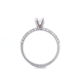 Four-Prong Petite Micropavé Solitaire Diamond Engagement Ring