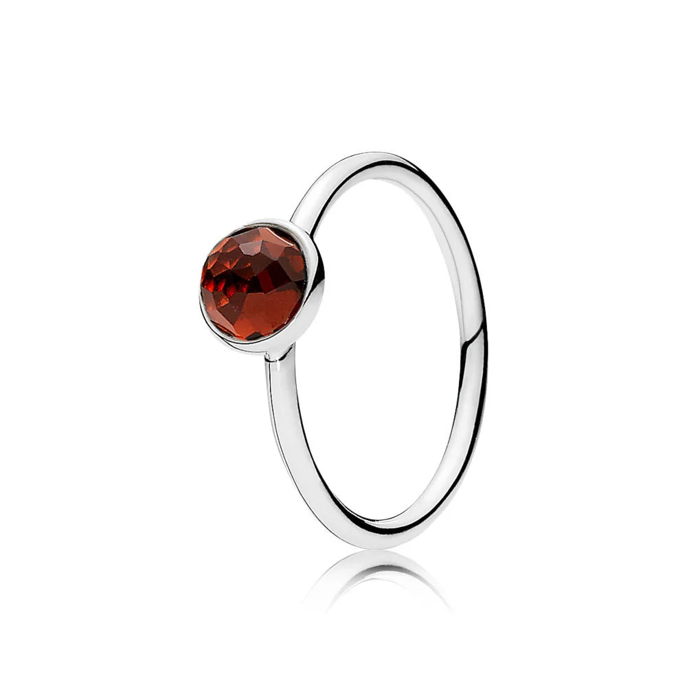 PANDORA January Garnet Drop Ring - 191012GR-54 (Retired)