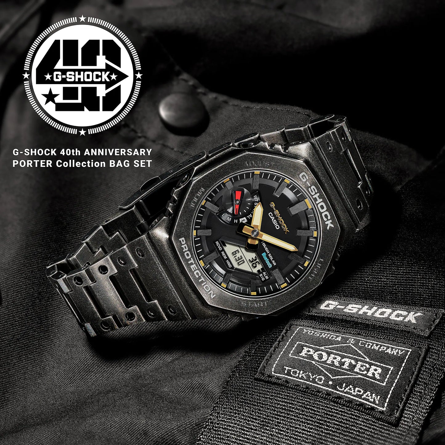 CASIO G-SHOCK FULL METAL 2100 Series 40TH ANNIVERSARY x PORTER SET GM-B2100VF-1A