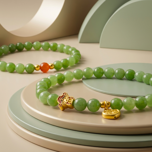 24K Gold Hetian Jade Bracelet