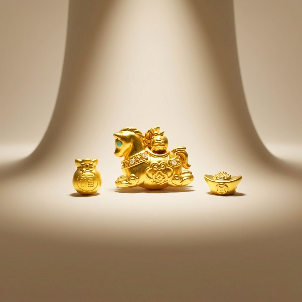 24k Gold Zodiac Horse Charm