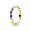 PANDORA Timeless 14k Gold Plated ring with CZ and blue enamel SKU: 168052CZ-50 (RETIRED)