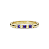 PANDORA Timeless 14k Gold Plated ring with CZ and blue enamel SKU: 168052CZ-50 (RETIRED)