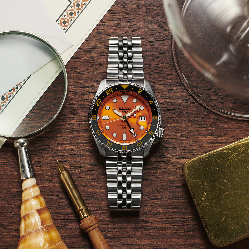 Seiko 5 Sports GMT orange dial SKX SSK005k1