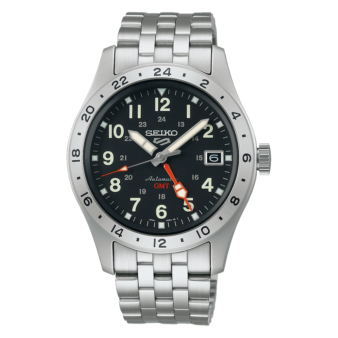SEIKO 5 Sports Field GMT Black Stainless Steel SSK023