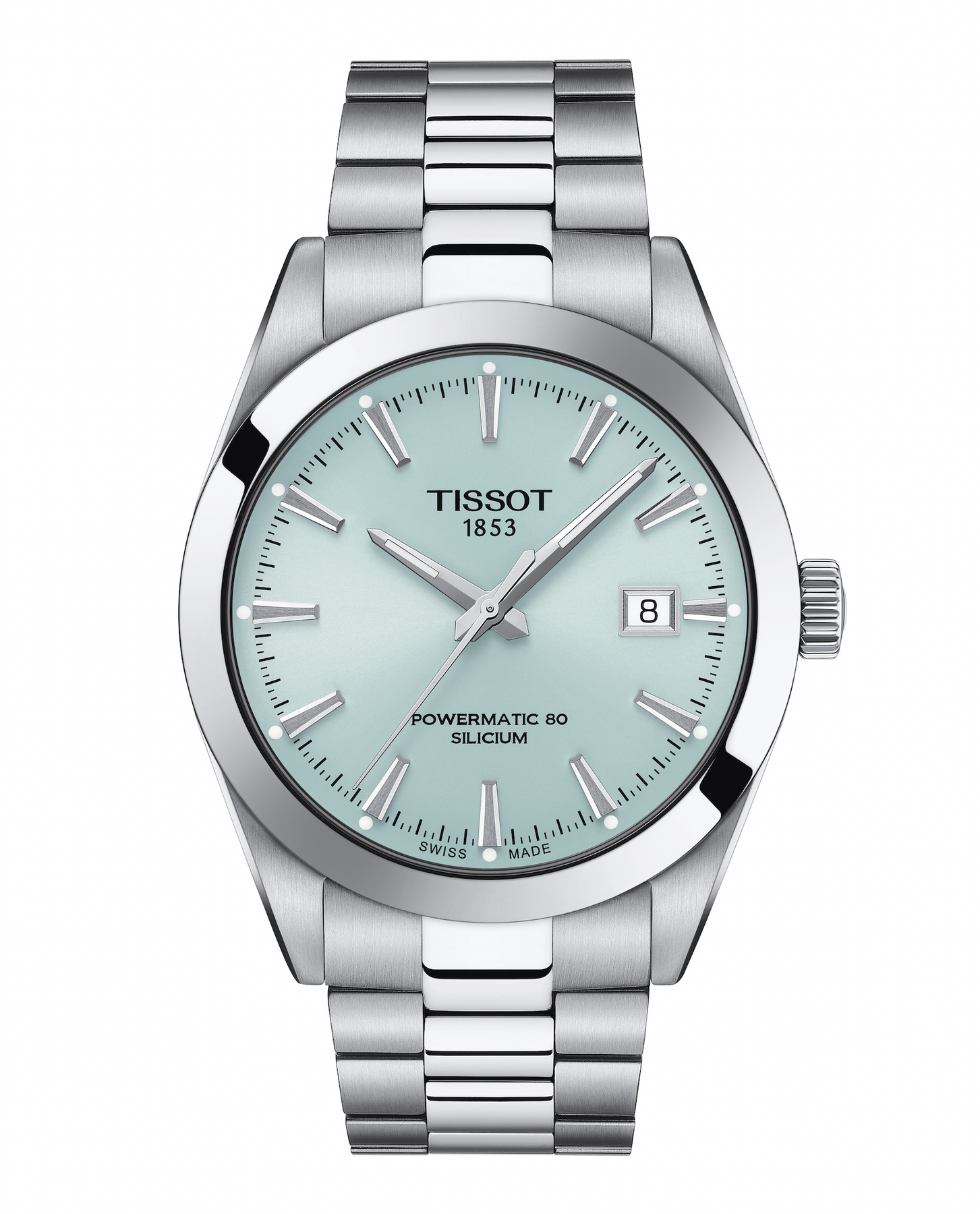 TISSOT GENTLEMEN POWERMATIC 80 ICE BLUE DIAL WATCH-T127.407.11.351.00