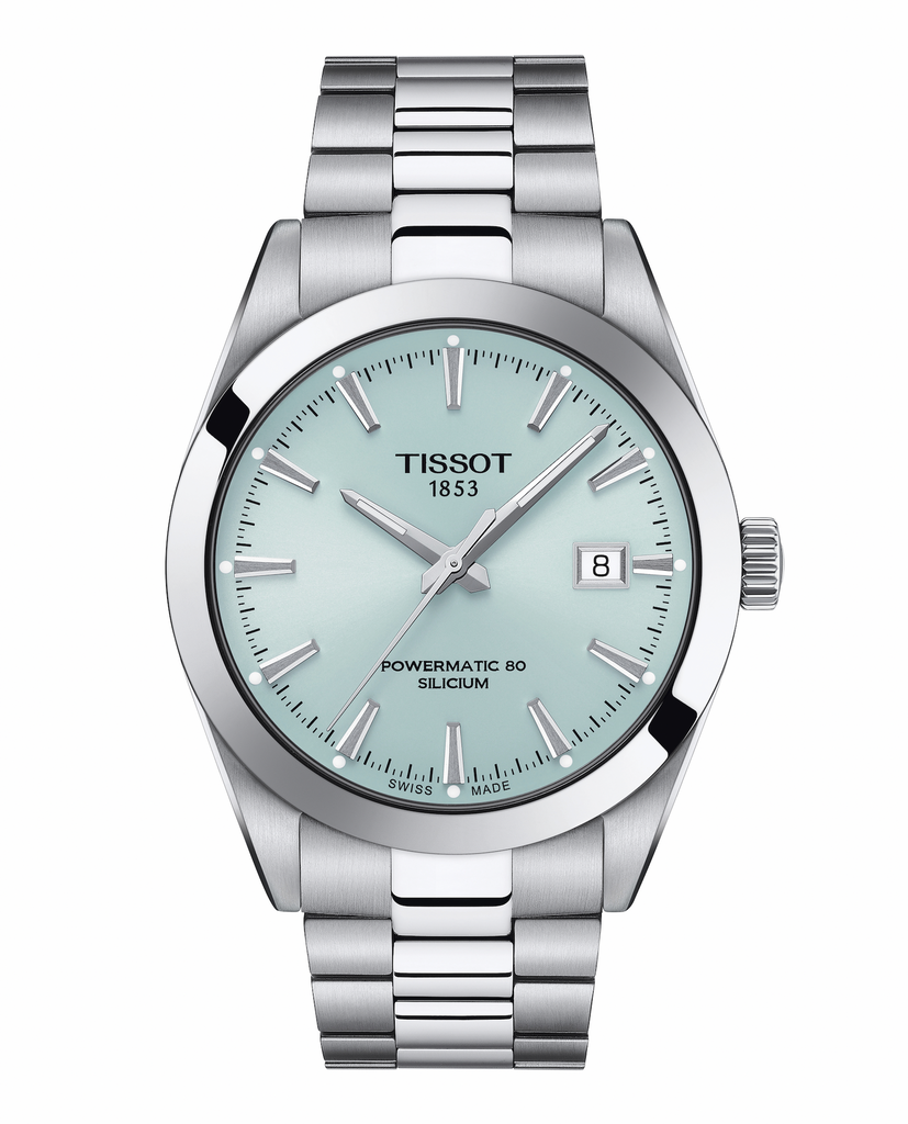 tissot gentlemen powermatic 80 ice blue dial watch t127.407.11.351.00