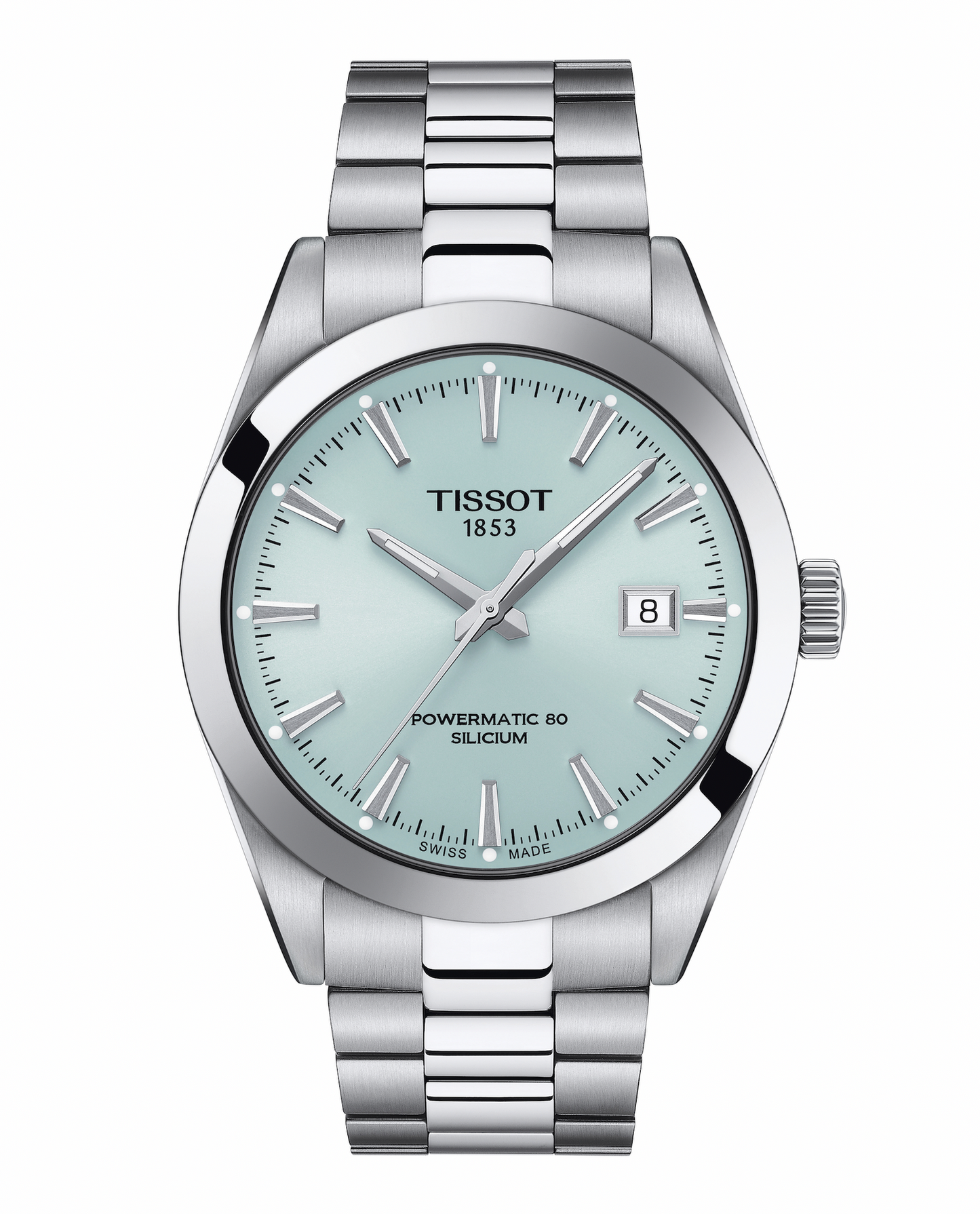 TISSOT GENTLEMEN POWERMATIC 80 ICE BLUE DIAL WATCH-T127.407.11.351.00