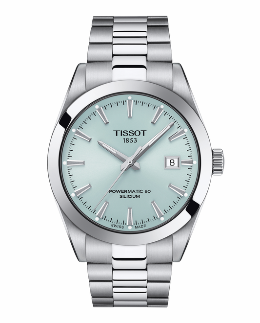 TISSOT GENTLEMEN POWERMATIC 80 ICE BLUE DIAL WATCH-T127.407.11.351.00