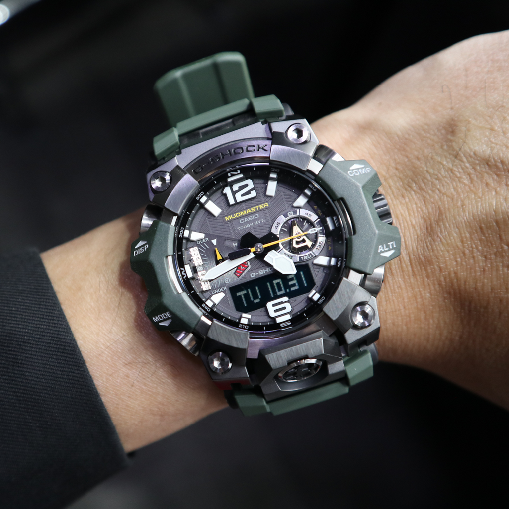Casio G-Shock Master of G Mudmaster Series Solar Power Analogue - Digital  Men's Watch GSG100-1A3 (Black Dial Green Colored Strap) : Amazon.in: Fashion